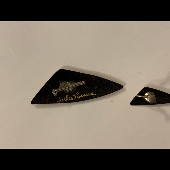 Jules Perrier handmade brooch and earring - Picture 5 of 7